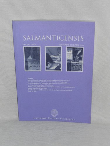 Salmanticensis. Vol. 58 ¿ Fasc. 3 ¿ Sept-dic. 2011.