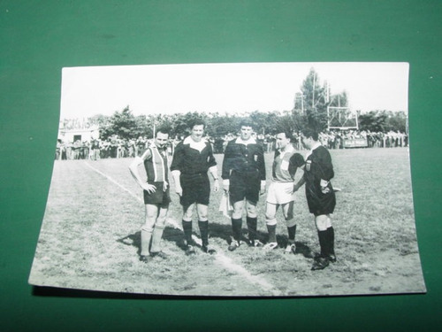 Fotografia Antigua Original Futbol Arbitros Referi 12x9 Cm