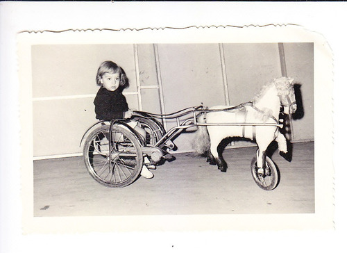 Foto Niño Juguete Antiguo Caballito Coca Cola