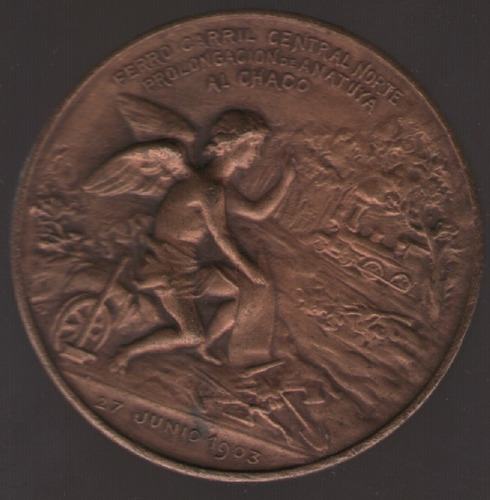 Medalla Ferrocarril  Anatuya Al Chaco 1903  Exc