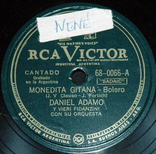 Daniel Adamo Y Vieri Fidanzini Con Orquesta (disco De Pasta)