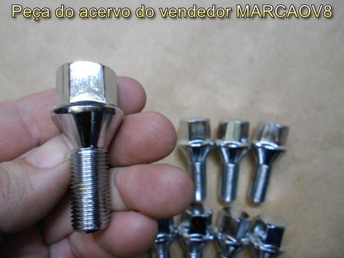 Parafuso Cônico Cromado Para Roda Do Peugeot 206 49 Mm