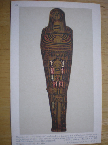 Tarjeta No Postal Retro Momia Museo Britanico N° 26