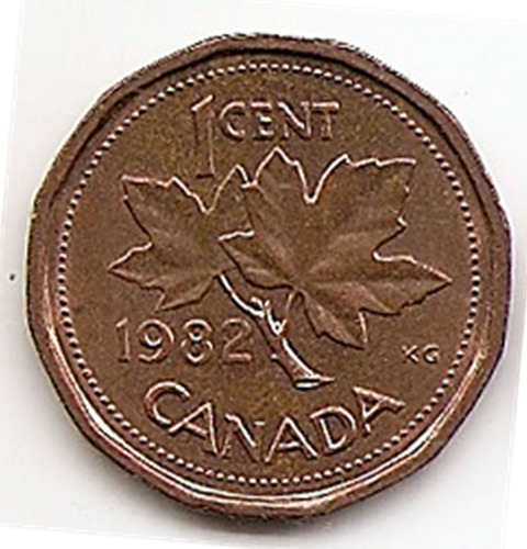Moneda Canada De 1 Centavo Cent Año 1982