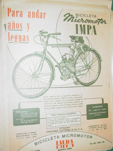 Publicidad Clipping Recorte Bicicletas Micromotor Impa