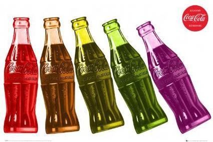 Genial Poster Importado De Coca Cola - Botellas Cayendo