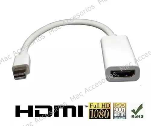 Adaptador Compatible Mini Displayport A Hdmi Full Hd Premium Color Blanco