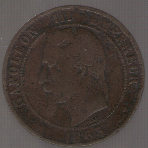 Francia 10 Centimes 1863 Bb  B-