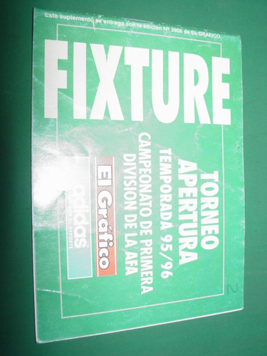 Fixture Futbol Torneo Apertura Primera Divison Afa 1995/96