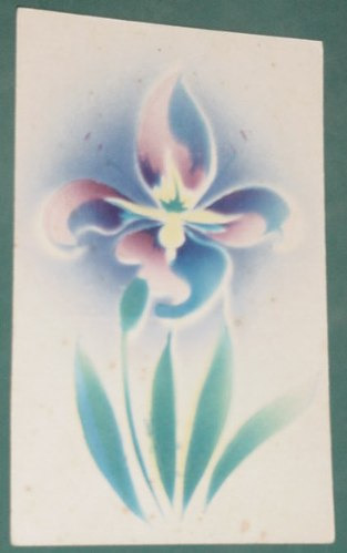 Postal Postcard Deco Antigua Stencil Flores Plantas Motiv 20