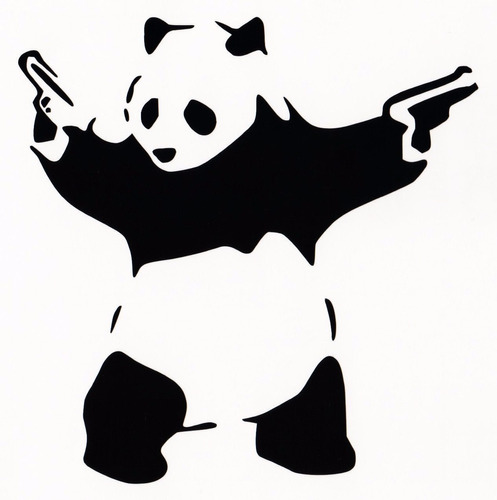 Calco Sticker Decorativo Panda Con Armas Banksy