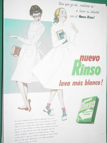 Publicidad Antigua Jabones Rinso Escolar Delantal Mod1