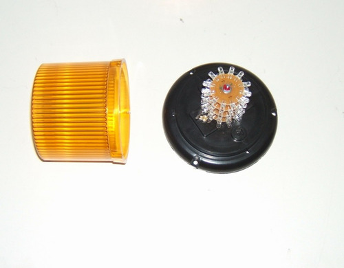 Imagen 4 de 8 de Baliza Ambar Intermitente 48 Leds Electrónica 12v 24v Bivoltaje