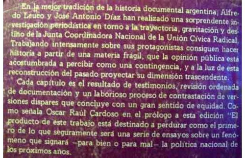 Libro Los Herederos De Alfonsín Leuco A./ Díaz José A. (Usado)