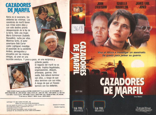 Cazadores De Marfil Vhs John Lithgow Isabella Rossellini