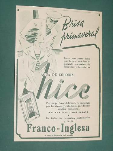 Publicidad - Nice Agua De Colonia Franco-inglesa Crisa