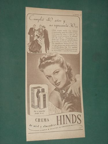 Publicidad Hinds Crema De Miel Y Almendras Limpia Suaviza