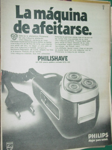 Publicidad Clipping Maquina De Afeitar Philips Philishave