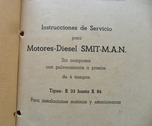 Motor Diesel Smit Man M.a.n. 4 Tiempos Manual Instrucciones
