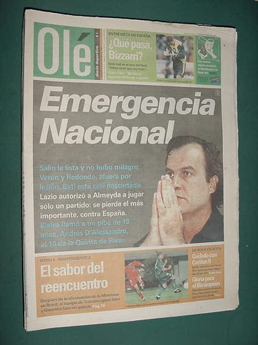 Diario Ole 9/11/99 Ferro Independiente Racing River Conmebol
