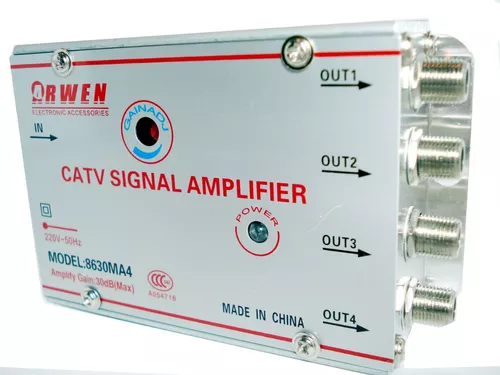 Amplificador De Señal De Cable Tv Repartidor 4 Salidas 30db