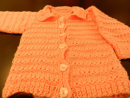 Precioso Saquito-sweater-  Tejido A Mano P/ 9 Meses A 1 Año