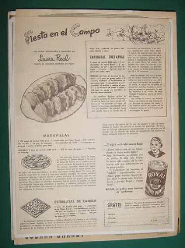 Publicidad Polvos Royal Lata Recetas Laura Real Empanadas