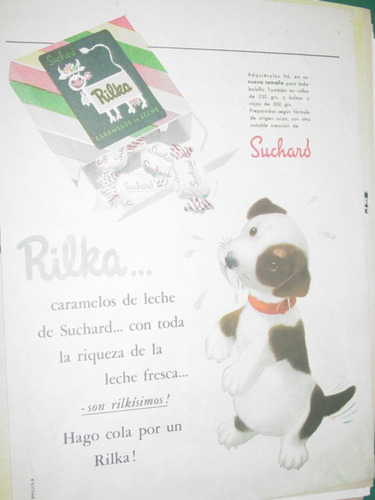 Publicidad Antigua Caramelos Masticables Rilka Suchard Perro