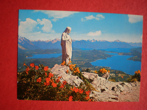 Postal Retro Panoramica Cristo Cerro Otto Bariloche