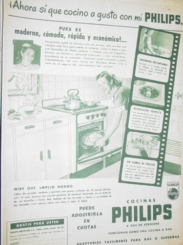 Publicidad Antigua Cocinas Philips Cocino A Gusto Mod2