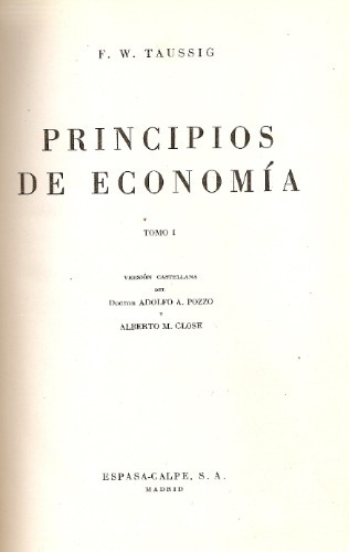 Principios De Economia - Taussig - Espasa-calpe