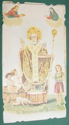 Religion Tarjeta Antigua Litografia San Nicolas De Bari