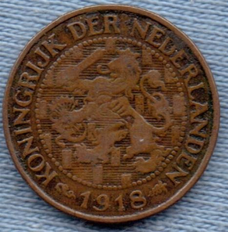 Holanda 1 Cent 1918 * Reinado De Wilhelmina I *