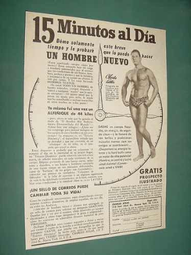 Publicidad Antigua Charles Atlas Pesas Fisicoculturismo