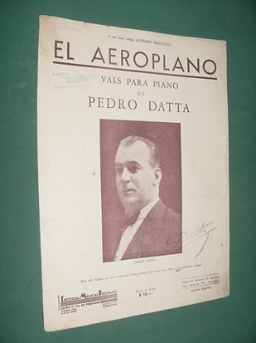 Partitura Vals Piano El Aeroplano Pedro Datta - Detalles