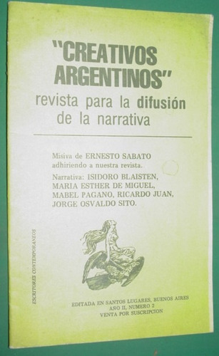 Revista Creativos Argentinos 2 Ernesto Sabato Pagano Blaiste