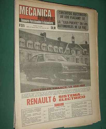 Diario Mecanica 375 -4mar71 Electricidad Renault 6 Valiant 