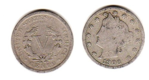 Moneda Estados Unidos  De 5 Centavos Año 1906 Buena-