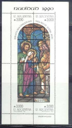 Bloques Nº 58/60 Vitreaux De Navidad 1990