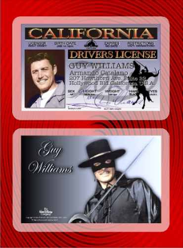Guy Williams Memorabilia Usa  Zorro Card Disney