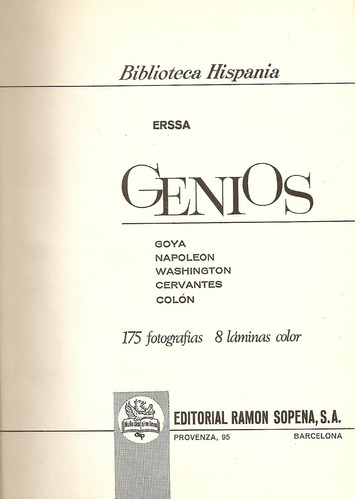 Genios - Biografias Noveladas - Editorial Ramon Sopena