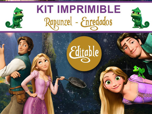 Kit Imprimible Editable Rapunzel Enredados Golosinas