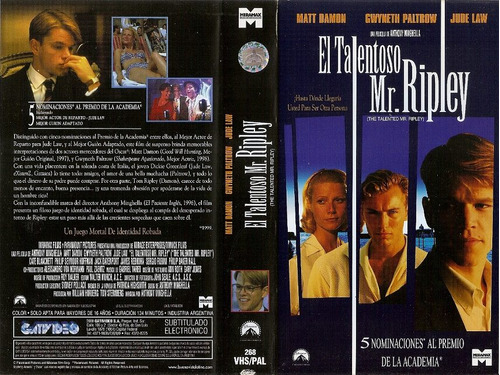 El Talentoso Mr Ripley Vhs Matt Damon Gwyneth Paltrow Jude L