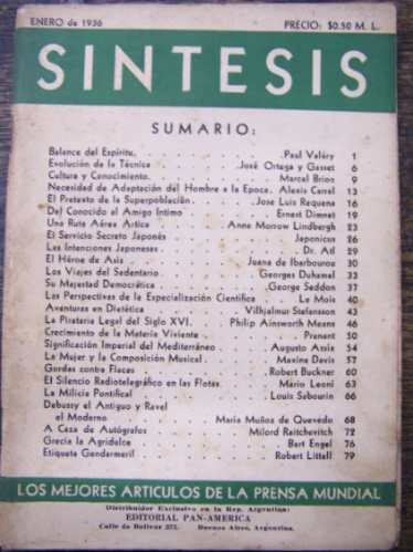 Revista Sintesis Nº 53 * Enero De 1936 *