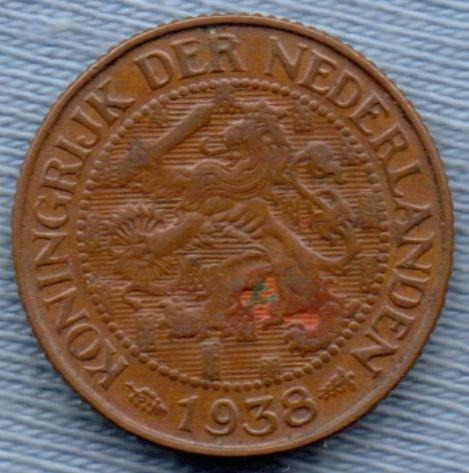 Holanda 1 Cent 1938 * Reinado De Wilhelmina I *
