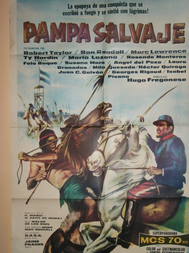 Poster Pelicula* Pampa Salvaje * Año 1966 R. Taylor