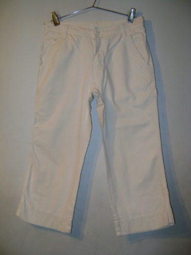 Pantalon Capri Benetton Made In Italy Talle 40 Blanco Import