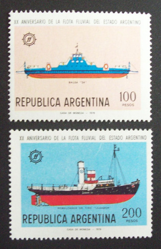 Argentina Barcos, Serie Gj 1830-33 Flota Fluvial Mint L1157