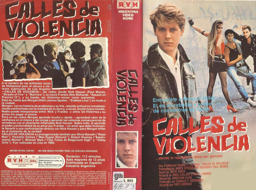 Calles De Violencia Vhs James Spader Tuff Turf 1985