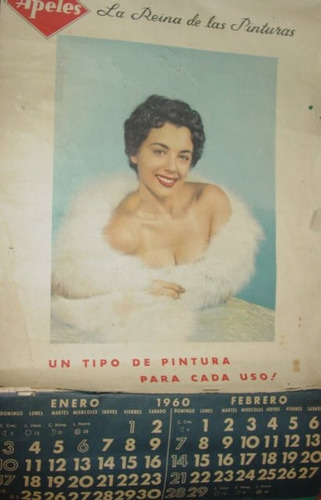 Almanaque Publicidad Pinturas Apeles Pinup 1960 Roturas